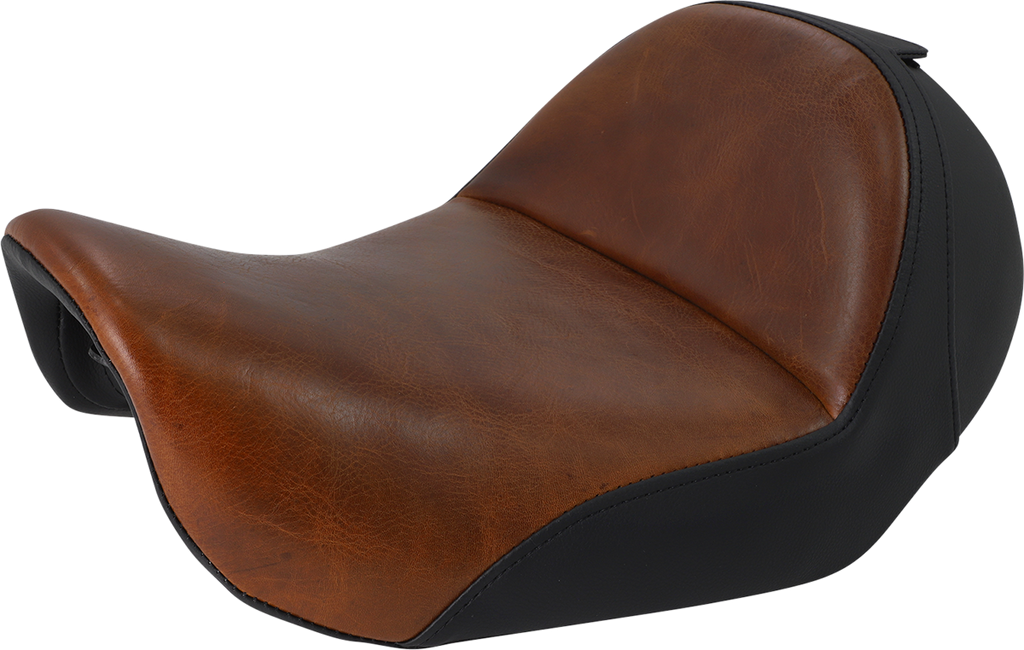 SADDLEMEN Seat - Renegade™ Lariat Solo - Smooth - Brown - Dyna 806-04-0041B — image 1