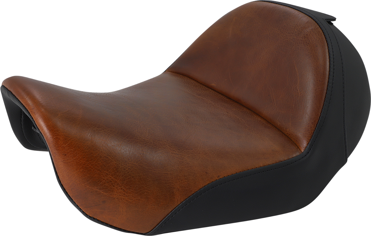 SADDLEMEN Seat - Renegade™ Lariat Solo - Smooth - Brown - Dyna 806-04-0041B — image 1