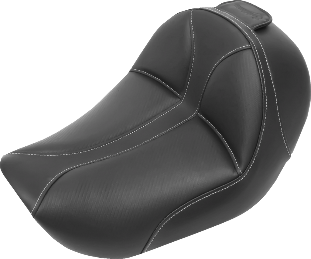 SADDLEMEN Dominator Solo Seat - w/o Backrest - Black w/ Gray Stitching - FL/FX '06-'17 806-04-0042 — image 1