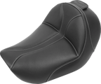 SADDLEMEN Dominator Solo Seat - w/o Backrest - Black w/ Gray Stitching - FL/FX '06-'17 806-04-0042 — image 1