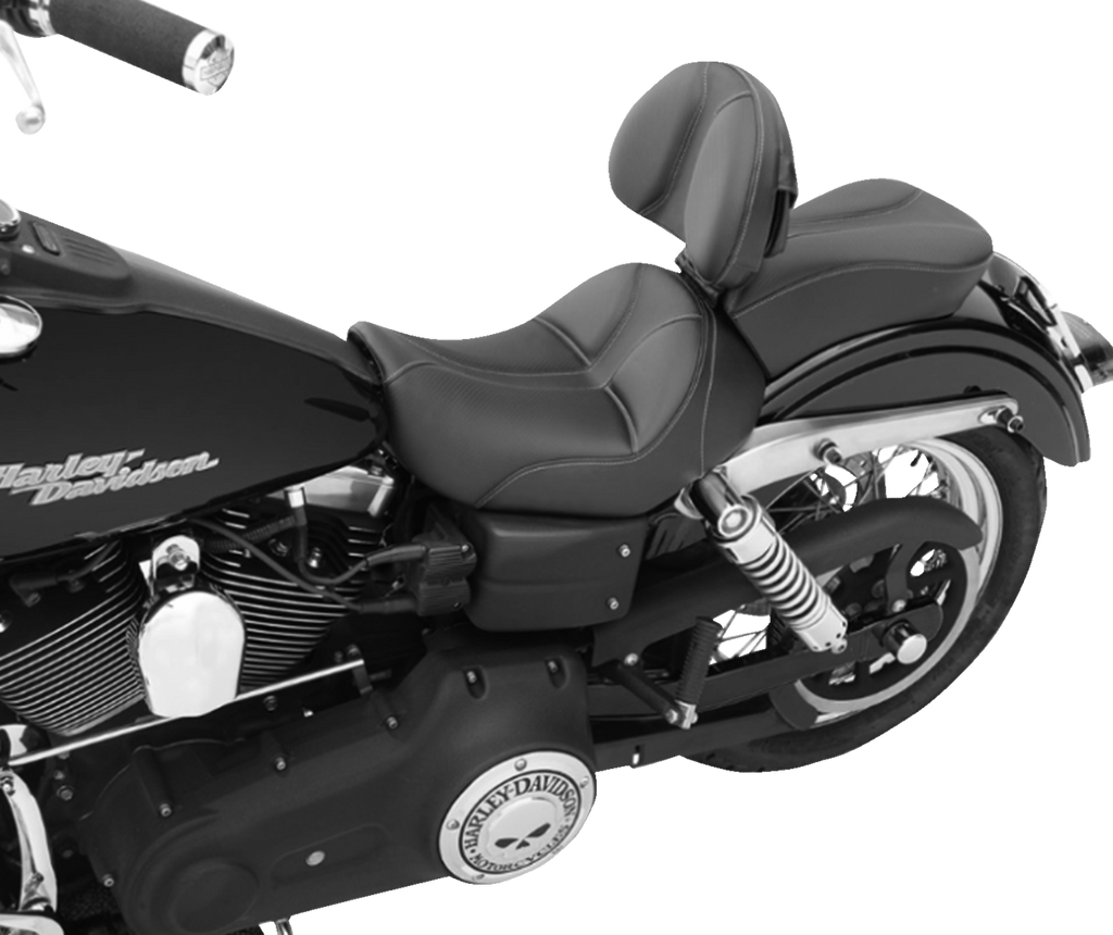 SADDLEMEN Dominator Solo Seat - w/o Backrest - Black w/ Gray Stitching - FL/FX '06-'17 806-04-0042 — image 3