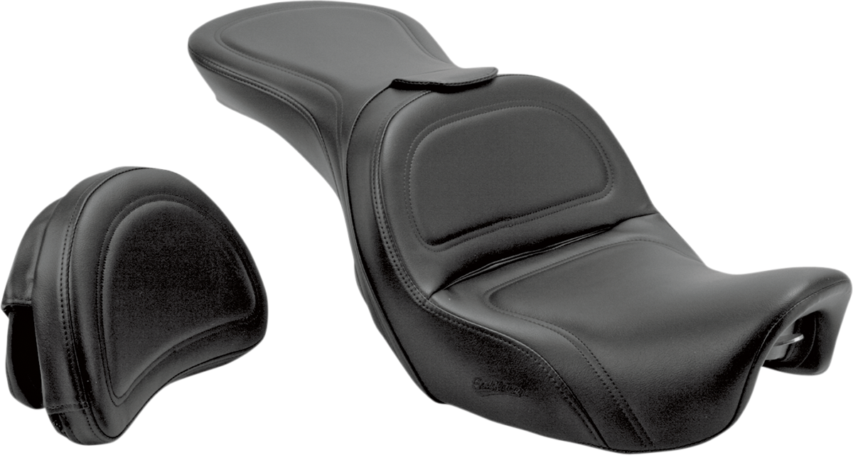 SADDLEMEN Seat - Explorer™ - With Backrest - Stitched - Black - FLD/FXD '06-'17 806-04-0301 — image 1
