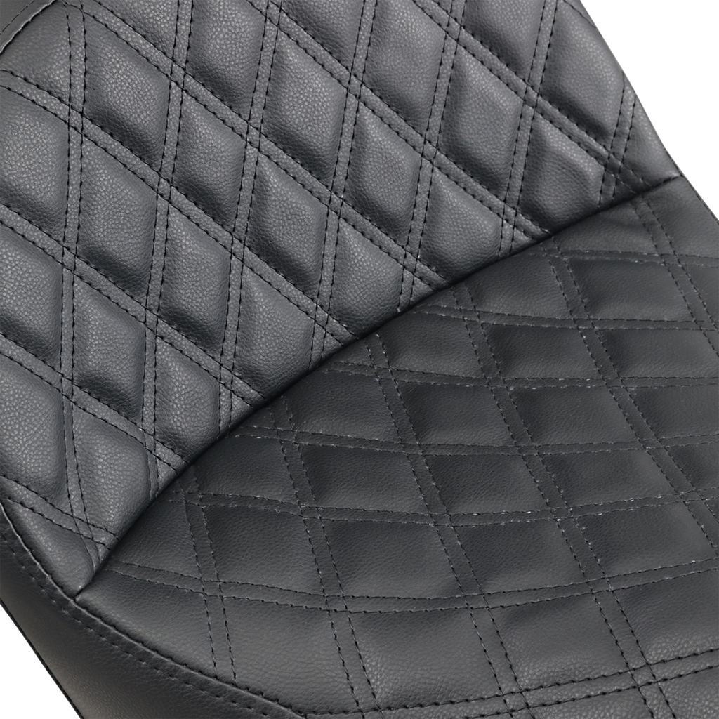 SADDLEMEN Explorer Seat - With Backrest - Lattice Stitched - Black - FXD 806-04-030LS — image 4