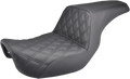 SADDLEMEN Step-Up Seat - Front Lattice Stitch - Black - Dyna 806-04-172 — image 1