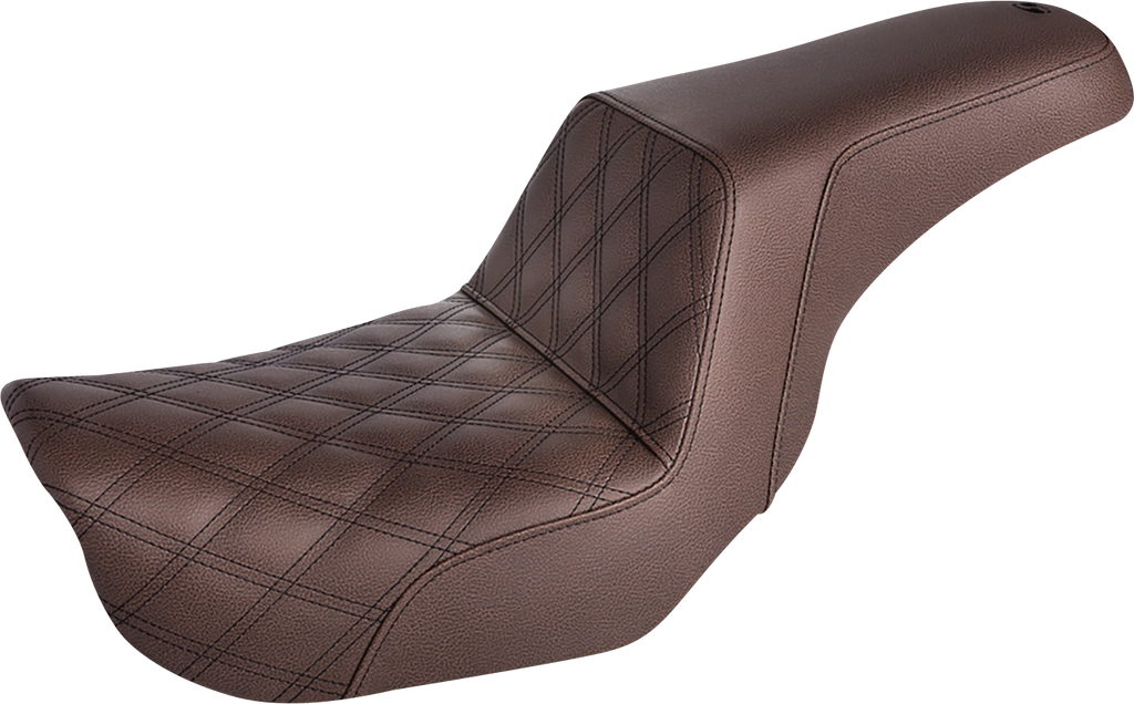 SADDLEMEN Step-Up Seat - Front Lattice Stitch - Brown - FXD 806-04-172BR — image 1