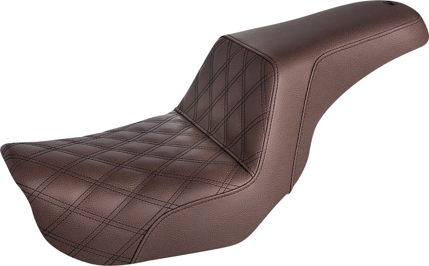 SADDLEMEN Step-Up Seat - Front Lattice Stitch - Brown - FXD 806-04-172BR — image 1
