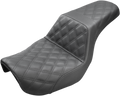 SADDLEMEN Step-Up Seat - Full Lattice Stitch - Black - Dyna 806-04-175 — image 1
