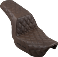 SADDLEMEN Step-Up Seat - Full Lattice Stitch - Brown - Dyna 806-04-175BR — image 1