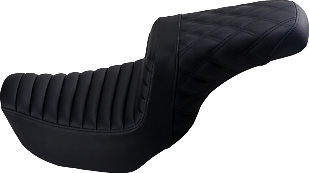 SADDLEMEN Step-Up Seat - Front Tuck-n-Roll/Rear Lattice Stitch - Black 806-04-176 — image 1