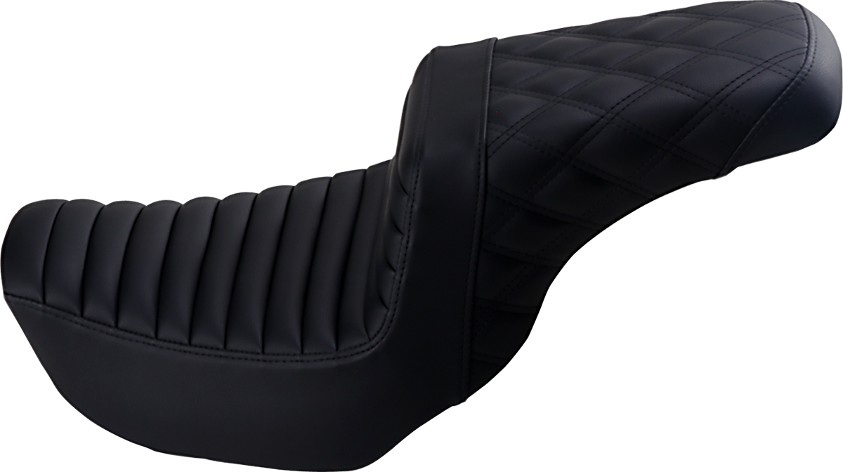 SADDLEMEN Step-Up Seat - Front Tuck-n-Roll/Rear Lattice Stitch - Black 806-04-176 — image 1