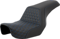 SADDLEMEN Step-Up Seat - Honeycomb - Blue Stitching - Dyna '06-'17 806-04-17701 — image 1