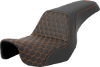 SADDLEMEN Step-Up Seat - Honeycomb - Orange Stitching - Dyna '06-'17 806-04-17703 — image 1