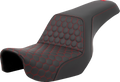 SADDLEMEN Step-Up Seat - Honeycomb - Red Stitching - Dyna '06-'17 806-04-17704 — image 1