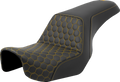 SADDLEMEN Step-Up Seat - Honeycomb - Gold Stitching - Dyna '06-'17 806-04-17707 — image 1