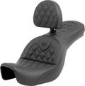 SADDLEMEN Roadsofa™ Seat - Lattice Stitch - with Backrest - FXD '06-'17 806-04-182BR — image 1