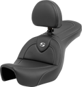 SADDLEMEN Roadsofa™ Seat - Carbon Fiber - with Backrest - FXD '06-'17 806-04-185BR — image 1