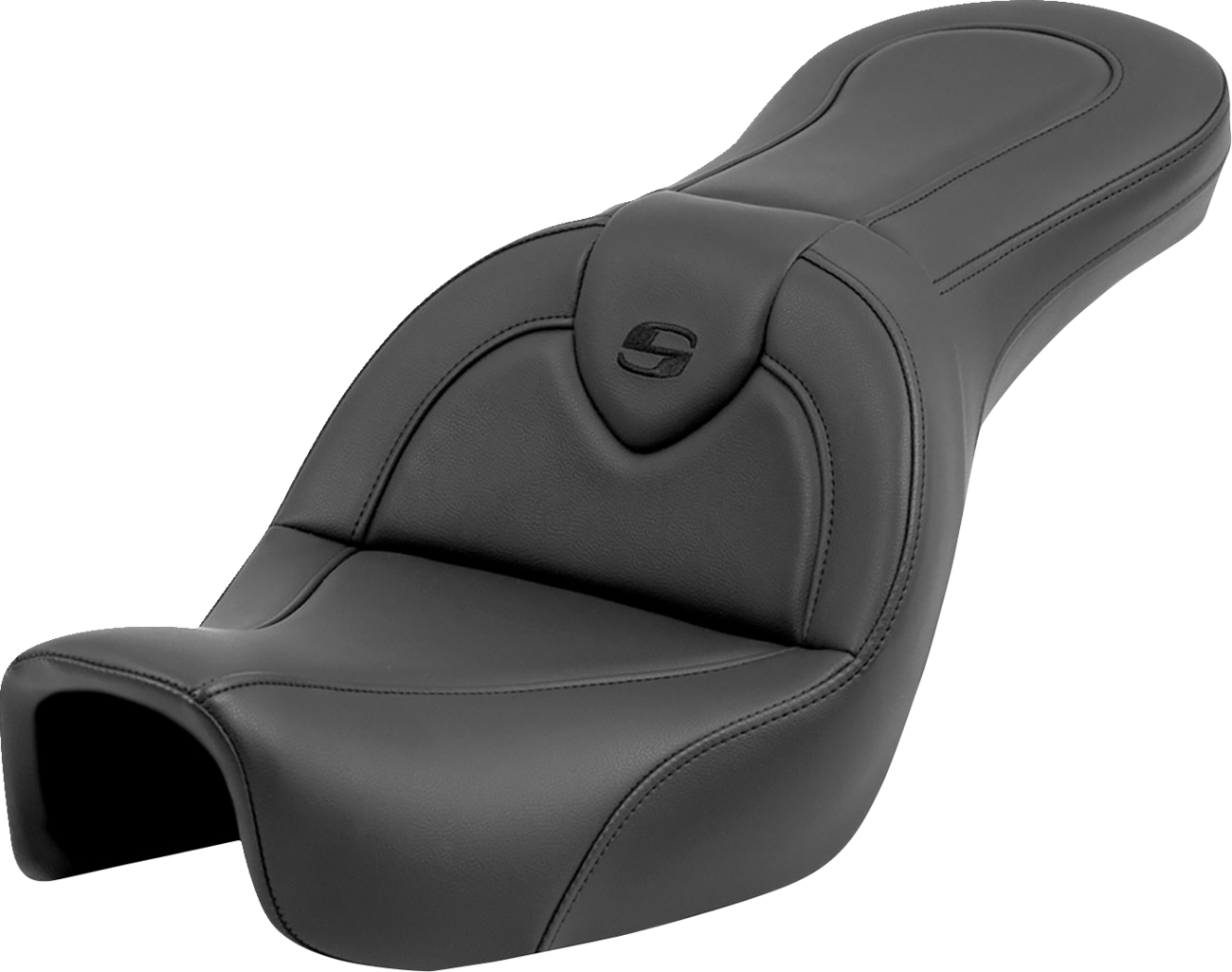 SADDLEMEN Roadsofa™ Seat - without Backrest - Black/Black Stitching - FXD '06-'17 806-04-187 — image 1