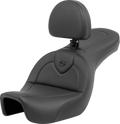 SADDLEMEN Roadsofa™ Seat - with Backrest - Black/Black Stitching - FXD '06-'17 806-04-187BR — image 1