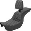 SADDLEMEN Tour Step-Up Seat - Rider Backrest - Front Lattice Stitch - Dyna '06-'17 806-04-192BR — image 1