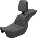SADDLEMEN Tour Step-Up Seat - Rider Backrest - Front Lattice Stitch - Dyna '06-'17 806-04-192BR — image 1