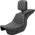 SADDLEMEN Tour Step-Up Seat - Rider Backrest - Full Lattice Stitch - Dyna '06-'17 806-04-195BR — image 1
