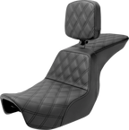 SADDLEMEN Tour Step-Up Seat - Rider Backrest - Full Lattice Stitch - Dyna '06-'17 806-04-195BR — image 1