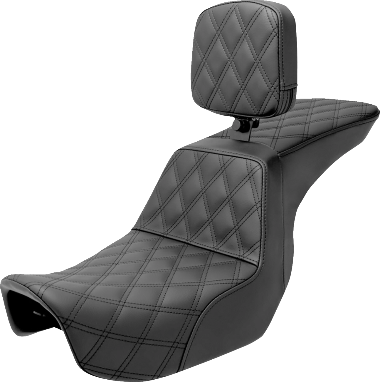 SADDLEMEN Tour Step-Up Seat - Rider Backrest - Full Lattice Stitch - Dyna '06-'17 806-04-195BR — image 1