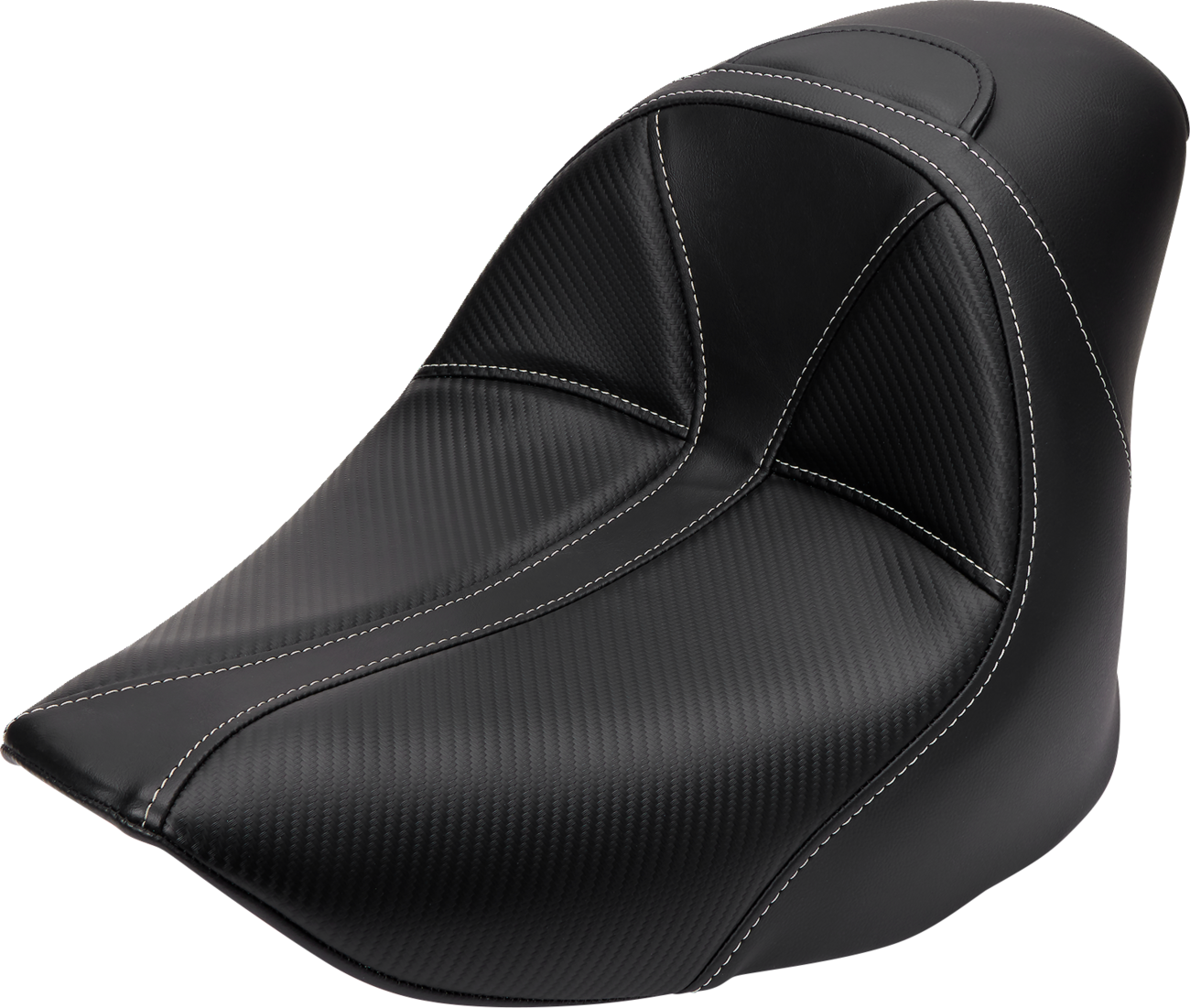 SADDLEMEN Dominator Solo Seat - w/o Backrest - Black w/ Gray Stitching - FL/FX '06-'17 806-12-0042 — image 1