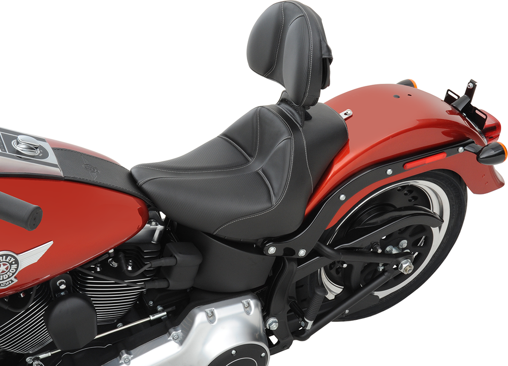 SADDLEMEN Dominator Solo Seat - w/o Backrest - Black w/ Gray Stitching - FL/FX '06-'17 806-12-0042 — image 5