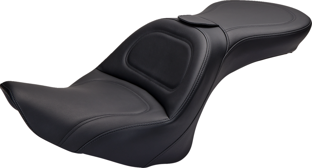 SADDLEMEN Seat - Explorer™ - With Backrest - Stitched - Black - FL/FX '06-'17 806-12-030 — image 1