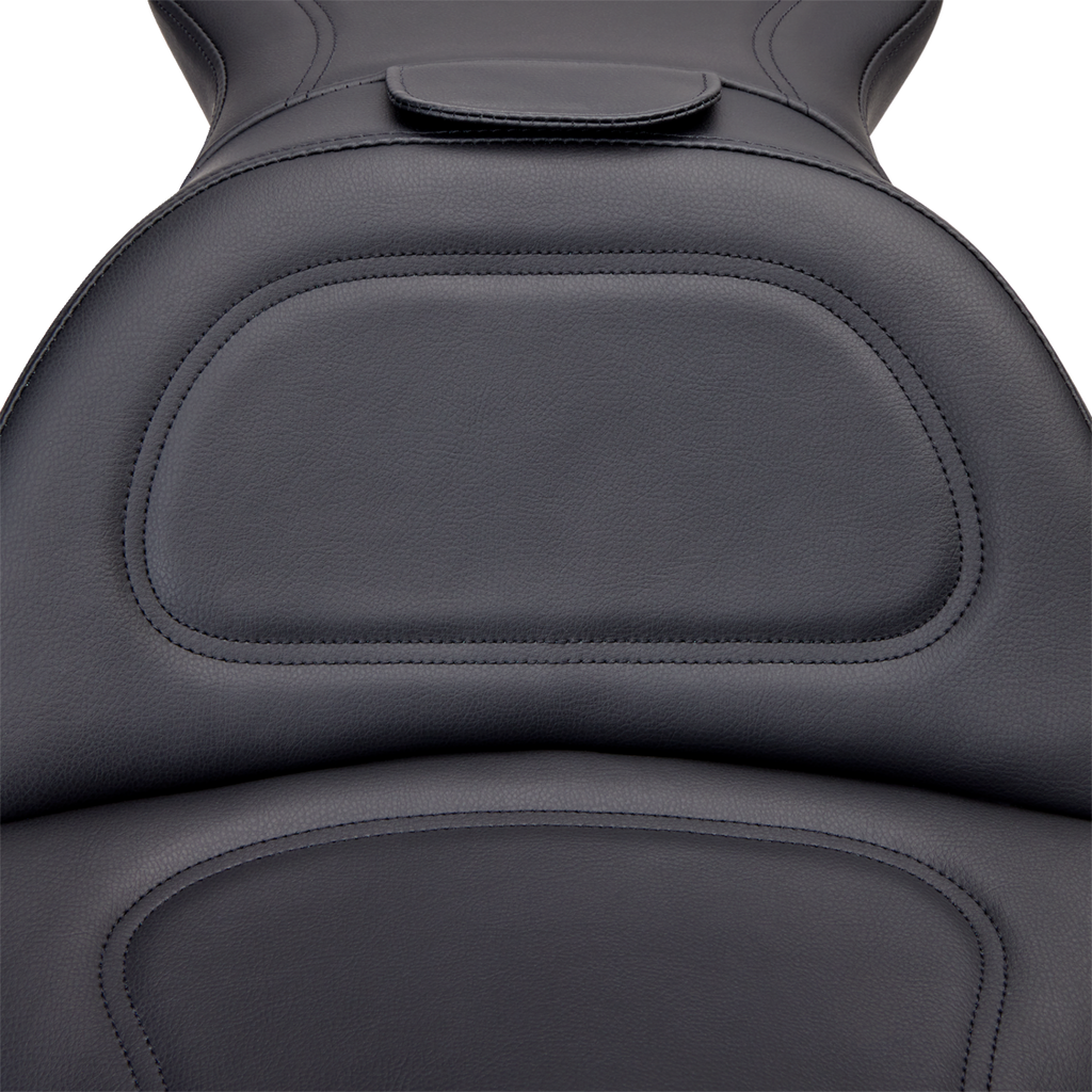 SADDLEMEN Seat - Explorer™ - With Backrest - Stitched - Black - FL/FX '06-'17 806-12-030 — image 2