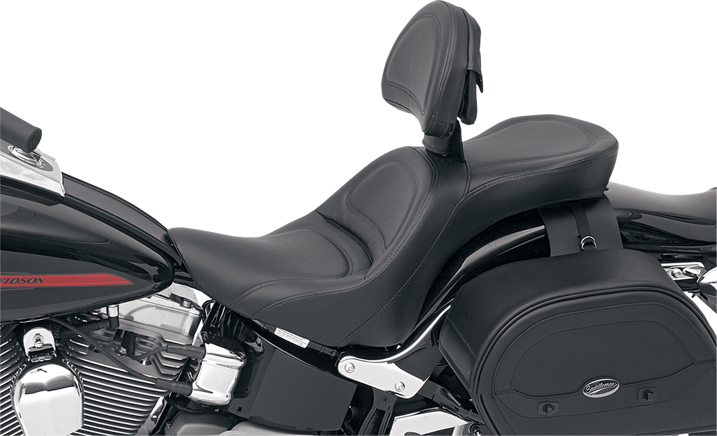 SADDLEMEN Seat - Explorer™ - With Backrest - Stitched - Black - FL/FX '06-'17 806-12-030 — image 5