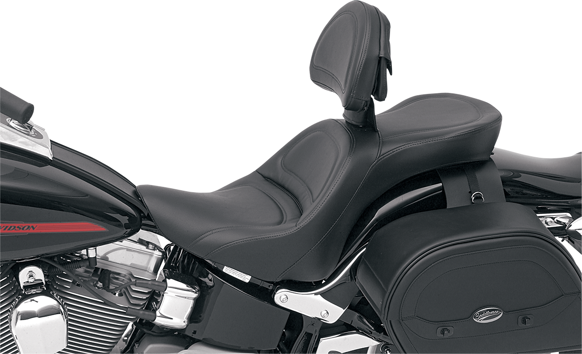 SADDLEMEN Seat - Explorer™ - With Backrest - Stitched - Black - FL/FX '06-'17 806-12-030 — image 5