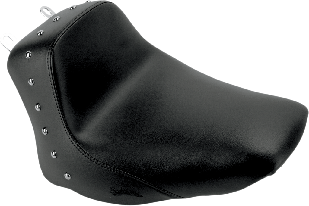 SADDLEMEN Heels Down Solo Seat - Without Backrest - Studded - Black - FLSTC 806-15-0011 — image 1