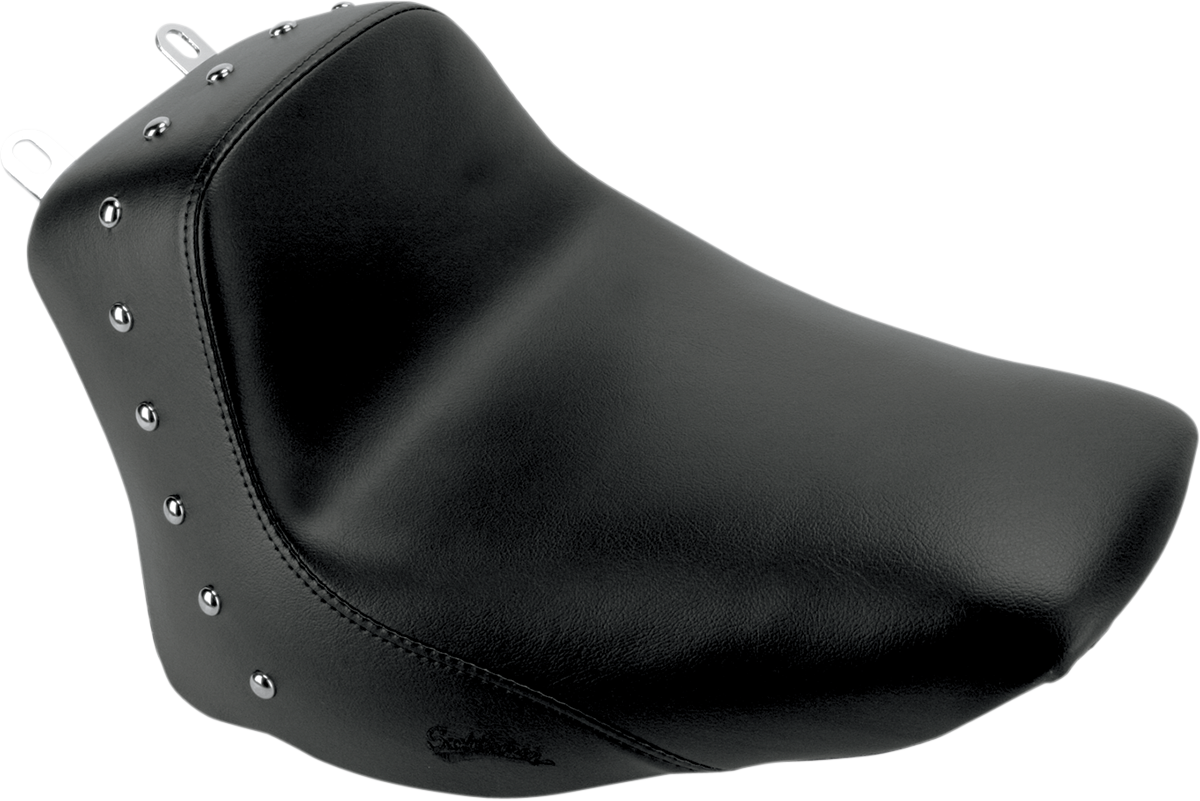 SADDLEMEN Heels Down Solo Seat - Without Backrest - Studded - Black - FLSTC 806-15-0011 — image 1