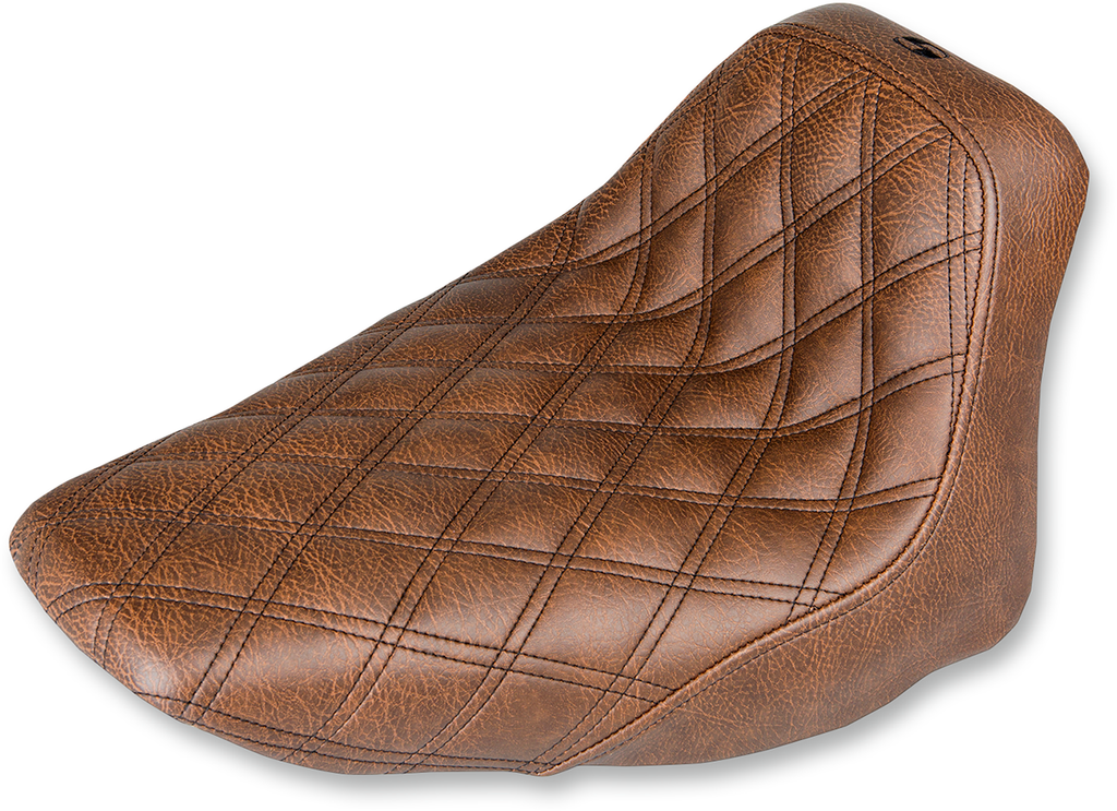 SADDLEMEN Renegade™ Solo Seat - Lattice Stitched - Brown - FLST '06-'17 806-15-002BLS — image 1