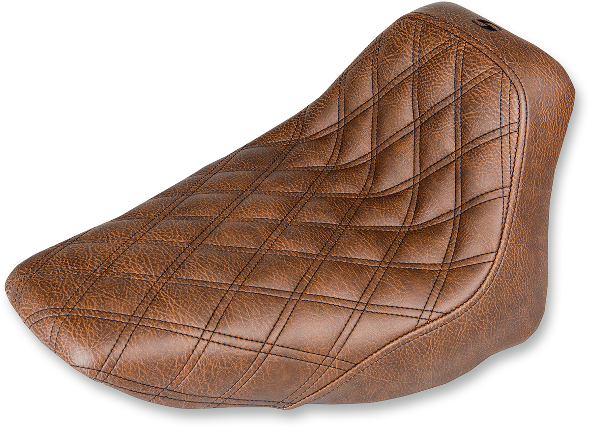 SADDLEMEN Renegade™ Solo Seat - Lattice Stitched - Brown - FLST '06-'17 806-15-002BLS — image 1