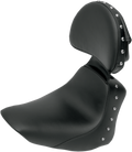 SADDLEMEN Heels Down Solo Seat - With Backrest - Studded - Black - FLSTC 806-15-0031 — image 1