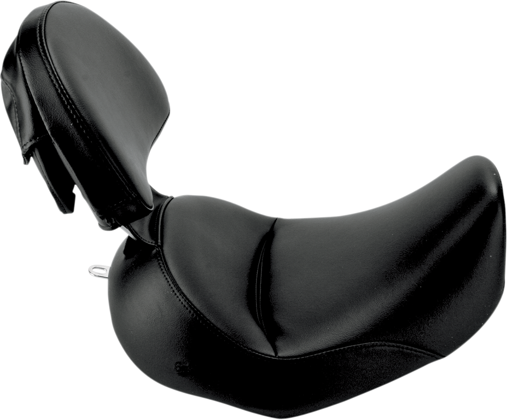 SADDLEMEN Heels Down Solo Seat - With Backrest - Plain - Black - FLSTC 806-15-0041 — image 1