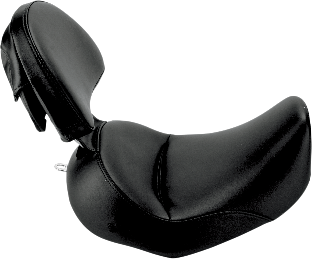 SADDLEMEN Heels Down Solo Seat - With Backrest - Plain - Black - FLSTC 806-15-0041 — image 1