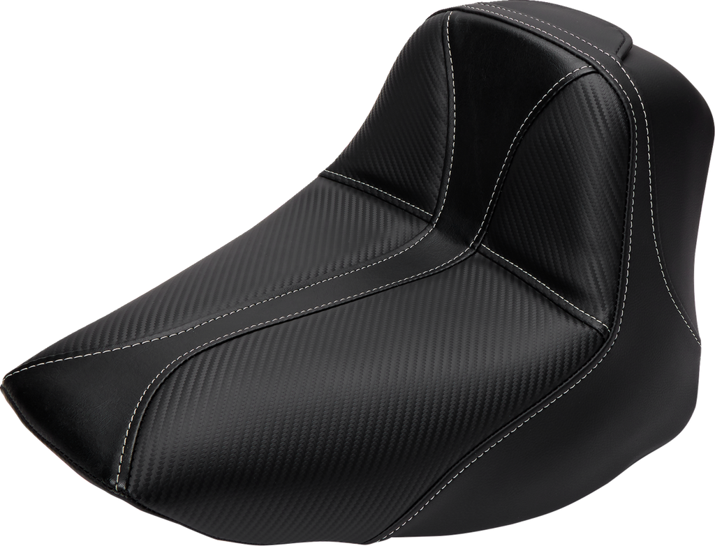 SADDLEMEN Dominator Solo Seat - w/o Backrest - Black w/ Gray Stitching - FLSTC/N '06-'17 806-15-0042 — image 1