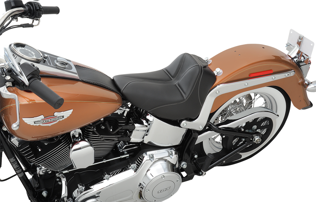 SADDLEMEN Dominator Solo Seat - w/o Backrest - Black w/ Gray Stitching - FLSTC/N '06-'17 806-15-0042 — image 4