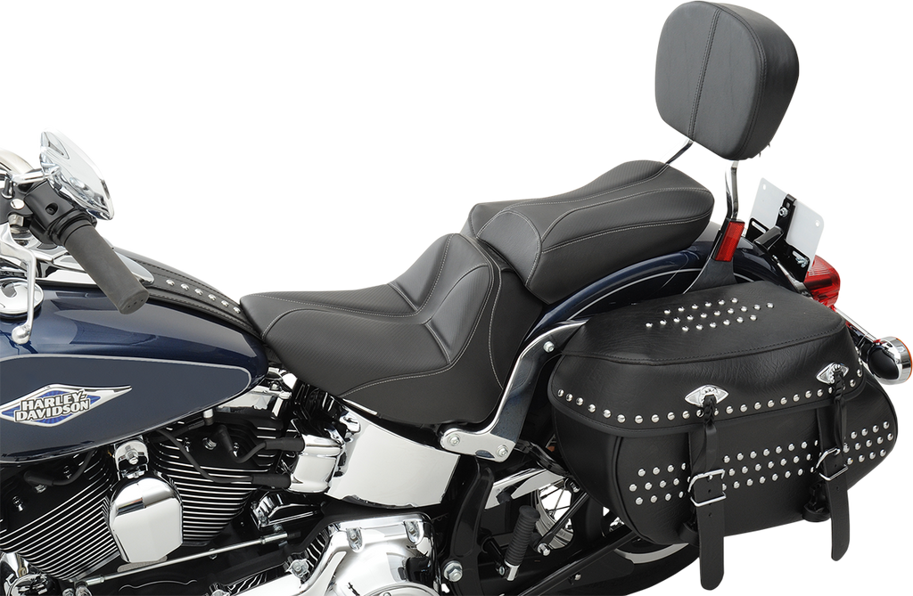SADDLEMEN Dominator Solo Seat - w/o Backrest - Black w/ Gray Stitching - FLSTC/N '06-'17 806-15-0042 — image 5