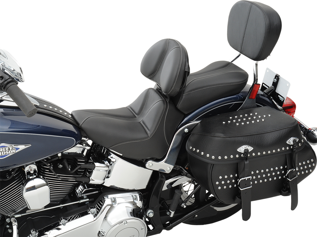 SADDLEMEN Dominator Solo Seat - w/o Backrest - Black w/ Gray Stitching - FLSTC/N '06-'17 806-15-0042 — image 6