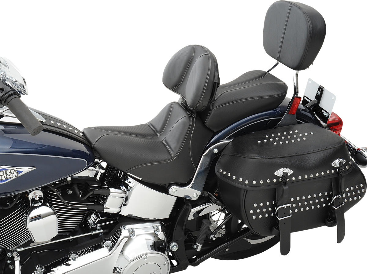 SADDLEMEN Dominator Solo Seat - w/o Backrest - Black w/ Gray Stitching - FLSTC/N '06-'17 806-15-0042 — image 6