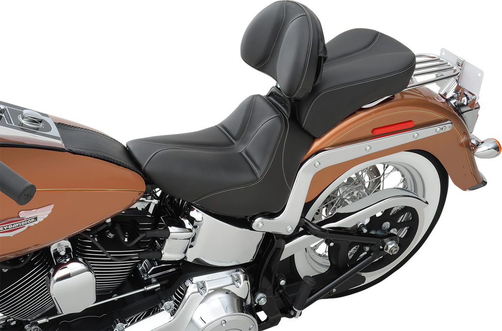 SADDLEMEN Dominator Solo Seat - w/o Backrest - Black w/ Gray Stitching - FLSTC/N '06-'17 806-15-0042 — image 7