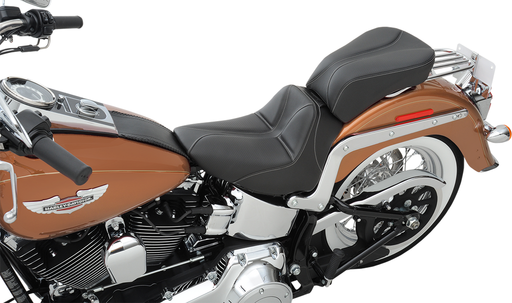 SADDLEMEN Dominator Solo Seat - w/o Backrest - Black w/ Gray Stitching - FLSTC/N '06-'17 806-15-0042 — image 8