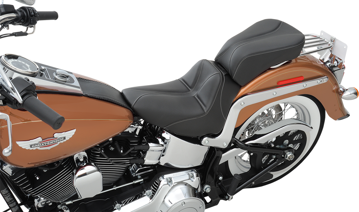 SADDLEMEN Dominator Solo Seat - w/o Backrest - Black w/ Gray Stitching - FLSTC/N '06-'17 806-15-0042 — image 8