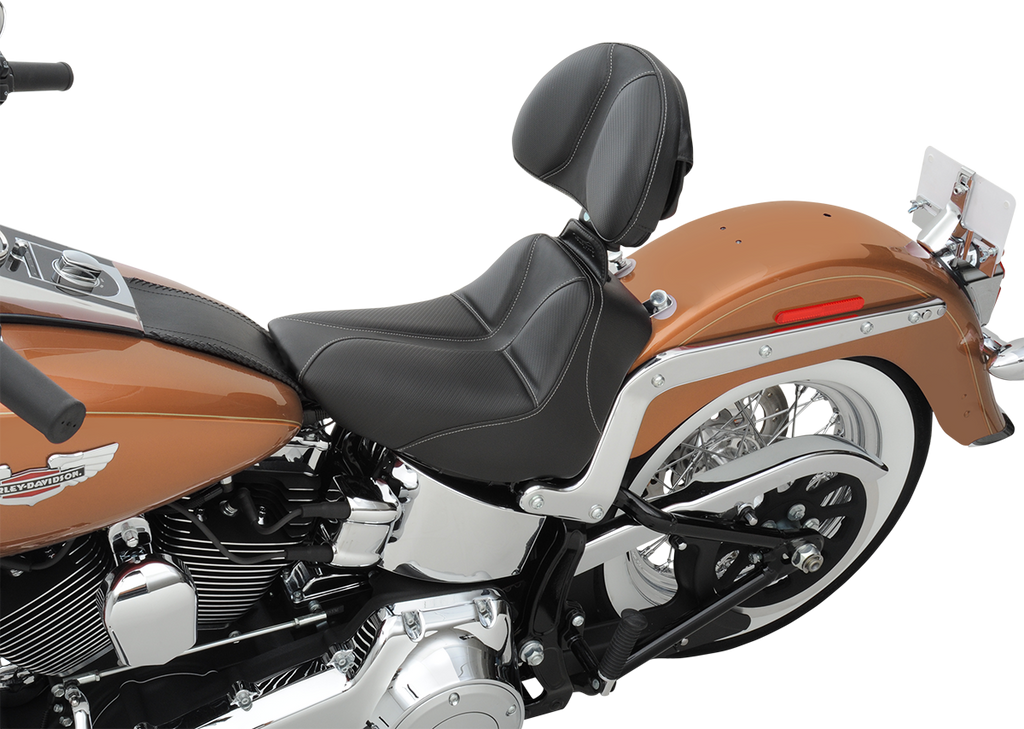 SADDLEMEN Dominator Solo Seat - w/o Backrest - Black w/ Gray Stitching - FLSTC/N '06-'17 806-15-0042 — image 9