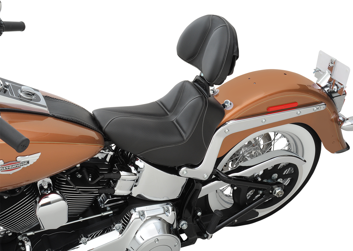 SADDLEMEN Dominator Solo Seat - w/o Backrest - Black w/ Gray Stitching - FLSTC/N '06-'17 806-15-0042 — image 9